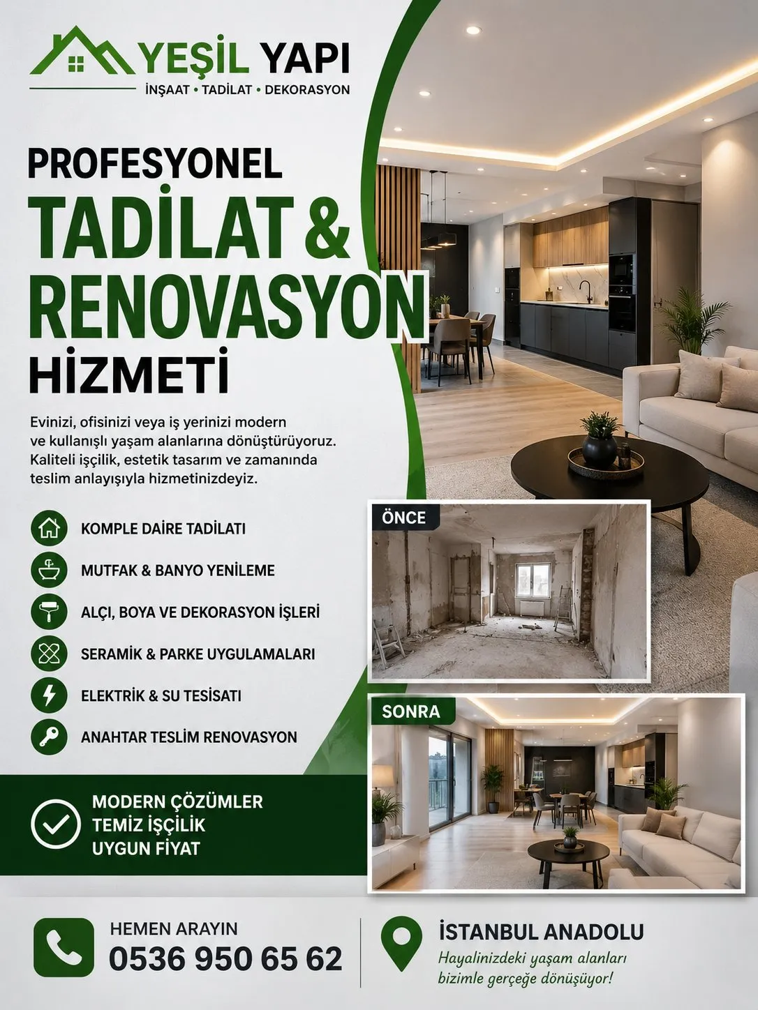 🏠 Profesyonel Tadilat & Renovasyon Hizmeti | Anahtar Teslim Çözümler